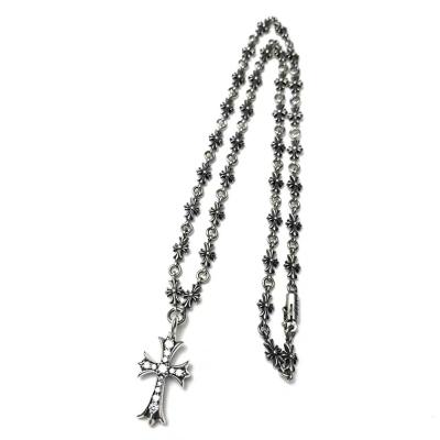 China CLASSIC Amulet Zircons Wearable Jewelry S925 Sterling Silver Necklace Unisex Fashion Chrome ch Tai Silver 55cm for sale