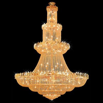 China Contemporary Custom Hotel Large Gold Luxury Crystal Imperial Chandelier for sale