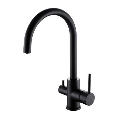 China 2021 contemporary hot sale 360 degree brass faucet for drinking water gooesneck kitchen faucet for kitchen sink for sale