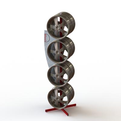 China 2 echaron a un lado las piezas de automóvil rojas del piso del metal exhiben los estantes golpeados abajo de base en venta
