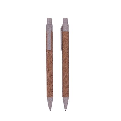 China Hot Sale Eco-friendly Cute Point Pen Cork Barrel Eco Customize Gift Promotional Pen for sale