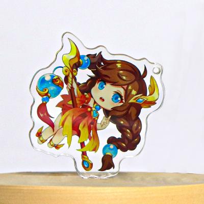 China 2021 Manufacture Nice Clear Epoxy Glitter Acrylic Key Chain Custom Printed Anime Acrylic Charms for sale