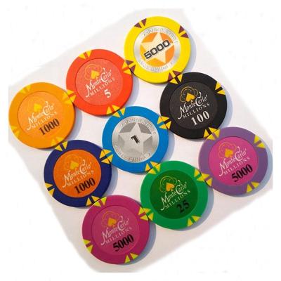 China Texas Holdem Casino Logo ABS CLAY Poker Chips 11.5g 13.5g Texas Holdem Custom Casino They Sticker Poker Chips for sale