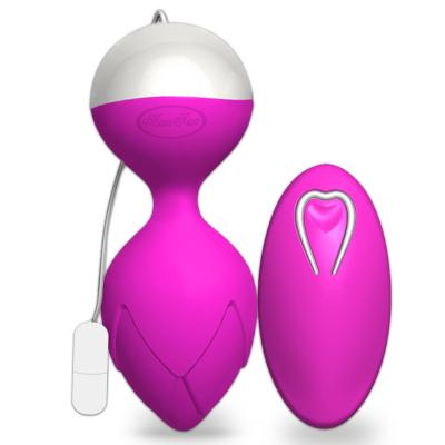 China Radio Remote Vaginal Balls Anal Rose Shape Tightening Vibrator Smart Ball Vibration+ Dumbbell Voga Kegel 10 Speed G-spot Remote Control Magnetic Eggs for sale