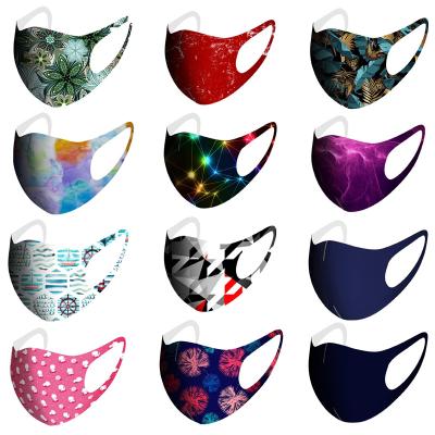 China Boys Girls 3D FaceMaskes Digital Printed Cloth Maskes Washable Breathable Reusable With Adjustable Earloop Black for sale