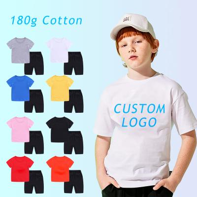 China 2022 Summer Boys Clothing Smart Casual Kids Shorts Set Toddler Boys Plain Two Piece Sets Shirt And Short Set For Kids for sale
