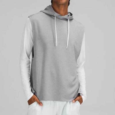 China Custom Simple Summer 100% Breathable Sleeveless Anti-Wrinkle Cotton Light Weight Hedging Hoodie for sale