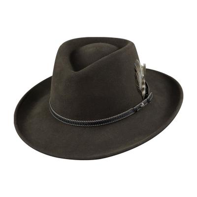 China Custom Australian Brown Fedora Hats 100% Wool Warm Felt Hat Image K Lihua Sale Australian Hat for sale