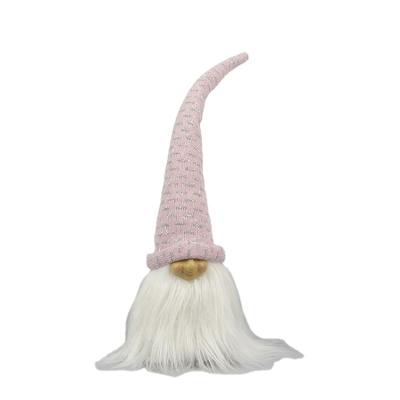 China 2020 New Christmas Home Gifts Handmade Decoration Fabric Pink Santa Claus Dolls Noel Xmas Home Ornaments Stuffed Little Gnome For Xmas Deco for sale