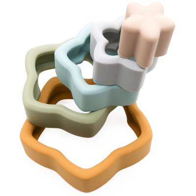 China The New Trending Toy block silicone Funny Stacking Toy Blocks Baby Wholesale Building balance toys educational for sale