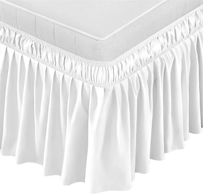 China Amazon 15 Inch Drop Solid Color Bed Skirt Hot-selling Home Wrap Bedding Fits Full Twin King Queen Size Beds for sale