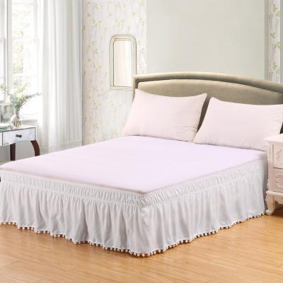 China Wholesale Home Amazon Hot Sale Bedding Decoration Solid Color King Queen Twin Size Bedspread Bed Skirt Black White for sale