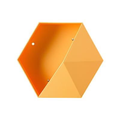 China Modern Simple Creative Color Wall Hanging Combination Rack Living Bedroom Shelf Hexagonal Geometric Decor Storage Box for sale