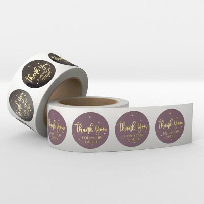 China Waterproof For Vinyl PVC Sticker Label Packaging Printing Waterproof LOGO Custom Roll Circle Label Gold for sale