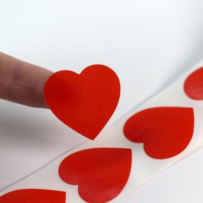 China Wholesale Waterproof Sticker Heart Sticker Label Around Gift Wrapping Envelope Waterproof Sticker for sale