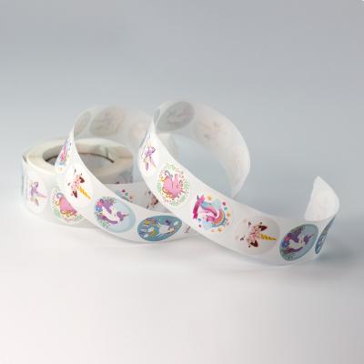 China Waterproof Customized Cute Gift Packing Label Roll Sticker Cartoon Label Decorative Sealing Sticker for sale