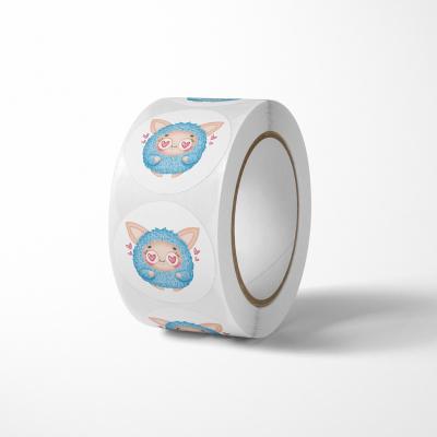 China Wholesale Custom Cute Waterproof Party Decoration Cartoon Sticker Bun Label Waterproof Vinyl Printing Label for sale