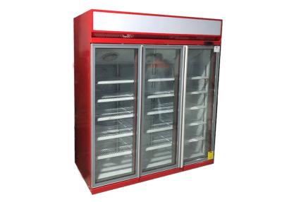 China Top Mount Three Glass Swing Door Refrigerator Fan Cooling for sale