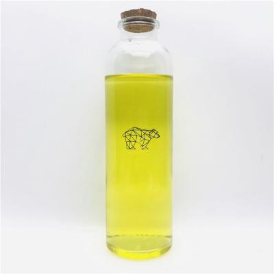 China Beverage Round Beverage Bottles Food Grade Glass Beverage Container With Lid for sale
