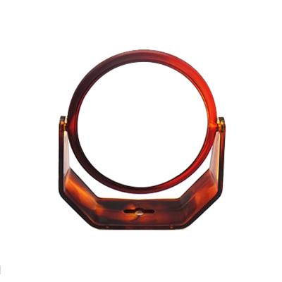 China Hot Wholesale Customized Factory Turned Double Side Table Plastic Cosmetic Mirror Makeup Mirror Accept Customized Logo for sale