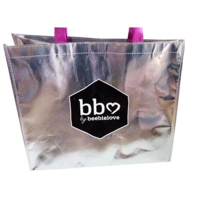 China Eco - Friendly Metallic Silver Non Woven Shopping Bags for sale