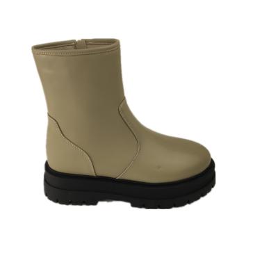 China Fashion Women's Stylish Anti-slippery Autumn-Winter With Zipper Style PU Top Boots for sale
