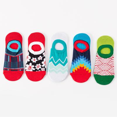 China Breathable men in stock custom logo wholesale no show bangs women summer breathable low cut socks cute candy collar, flowers and ripples for sale