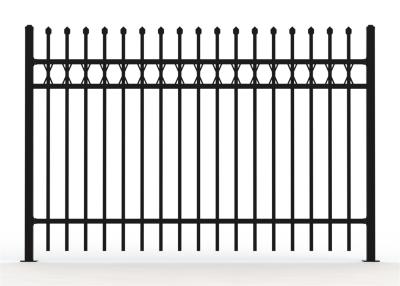 Chine Crimped Spear Steel Picket Crimped Spear Fencing Panels 4 Horizontal Tube à vendre