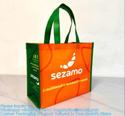 China Advertise Tote Bag Customized Logo Large Capacity Rpet Laminated Tote Bag Fashion Shopping Bag Eco-Friendly Cartoon Non Woven Shopping Bag Lightweight Rept Tote Laminated Handled Bag for sale