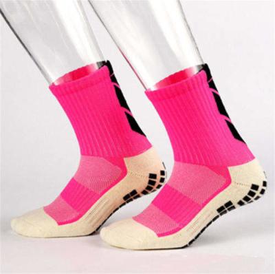 China Colorful Crew Padded Non Slip Soccer Socks Grip Anti Slip Football Socks Quantity 10000 for sale
