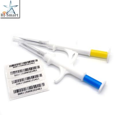 China 125KHz RFID Glass Tag With Syringe RFID Small Pet Microchip 2.12x12mm/1.4x8mm/1.25*7mm for Fish/Cat/Dog for sale