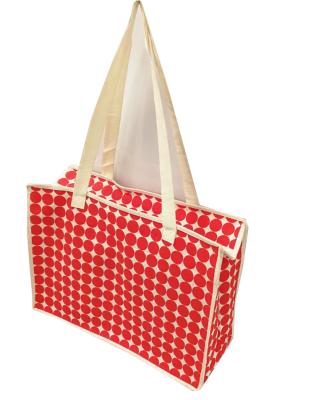 China Handled Fiber Tote Bag Reusable Foldable Bamboo Shopping Bag With Zipper for sale