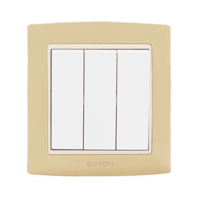 China The Group of Ten Series 3 Gang 2 Way Switch Wall Switch Recessed Socket 86X91MM for sale