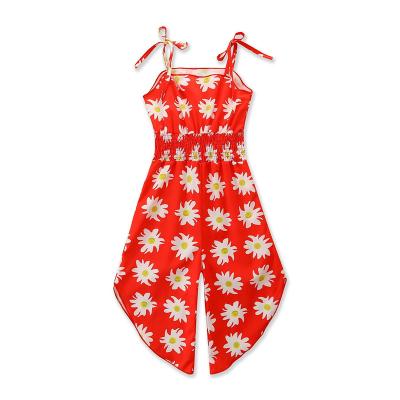 China E-commerce2022Spring breathable border and summer new girls' casual overalls children throw loose printed pants for sale