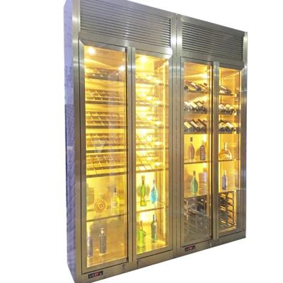 China 304 Stainless Steel Wine Cabinet Customized Design Home Wine Rack Rose Gold Metal Display Cabinet à venda