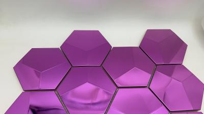 Cina Mosaico 3d di lusso Esagonale Forma di mosaico colore viola in vendita
