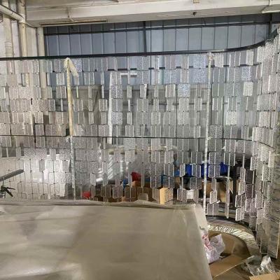 China Artistic Stainless Steel Screen Partition Customizable Glass Curved Luxury Living Room Hotel Partition For Modern Design for sale