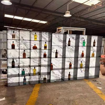 China Sus304 201 316 High End Customization Wine Cabinet Display Specialty Stores With LED for sale