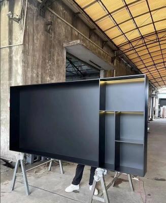 China 304 Black Stainless Steel Metal Display Cabinets For Wine Storage And Display In Home And Commercial for sale