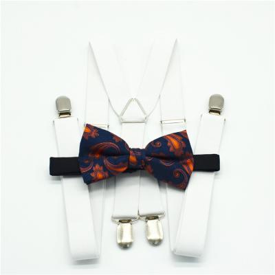 China Sequins triangle style Adult Adjustable Slim Clip-on Pant Trouser Braces Suspender and Bow Tie Set for sale