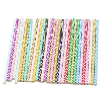 China Amazon Disposable Cocktail Straws Top Sale Colorful Wavy Striped Striped Juice Paper Straws China Manufacturer Wholesale Customized for sale