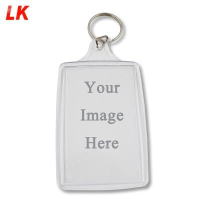 China Wholesale custom name acrylic transparent digital photo promotion gift rectangle key chain for sale