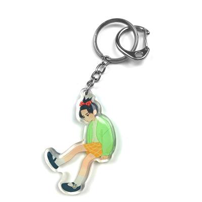 China Promotion Gift Custom Cartoon Personalized Cute Design Custom Key Chain Acrylic Plastic Material Key Chain Supplier for sale