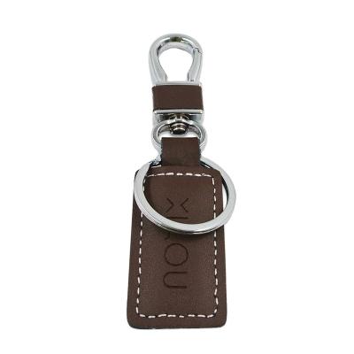 China promotional wholesale custom logo leather key chain ring metal with luxury box custom size for sale