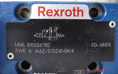 China Rexroth 3WE 6 A6X/EG24N9K4 MNR:R900561180 Directional spool valves, direct operated, with solenoid actuation for sale