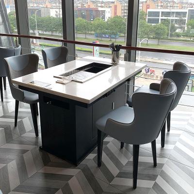 China Modern custom style prices commercial dining smokeless hot pot barbecue grill korean table for sale