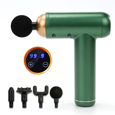 China 2020 Body Logo Muscle Percussion Massage Gun Custom Wireless Commercial Use Gun Massager Low Noise LCD Display with 99 Speed USB Charging for sale