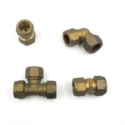 China Brass Compression Fittings - Straight Elbow Tee Coupling - 15mm - 28mm Equal for sale
