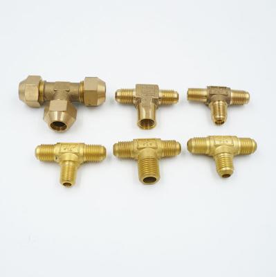 China Brass Refrigeration Compression Tee 1/4 x 1/4 Fit Equal 1/4 x for sale