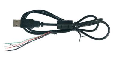 China USB 2.0-A male plug with magnet and stress relief 5pin bare end cable assembly for computer peripherals for sale